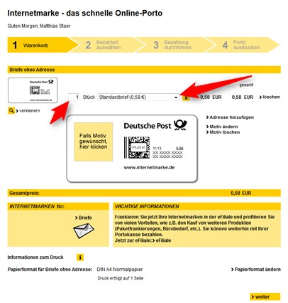 Online Frankieren So Gehts Bei Der Deutschen Post Internetmarke